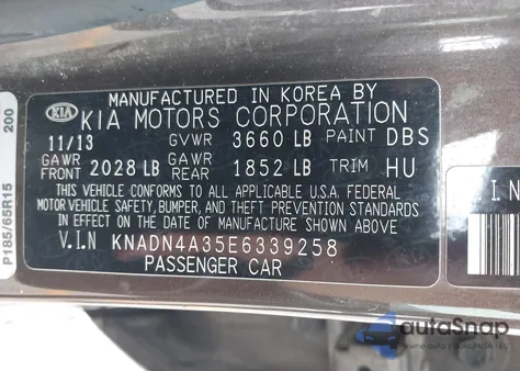 2014 Kia Rio Ex from USA, damaged, VIN KNADN4A35E6339258